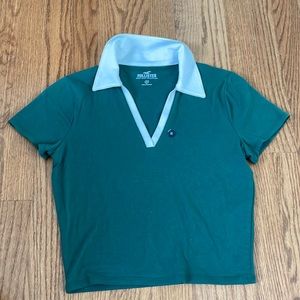 Hollister Green Collared Top